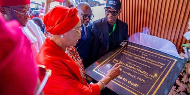 Nigeria's First Lady Senator Oluremi Tinubu commissions National Assembly Christian Chapel in Abuja