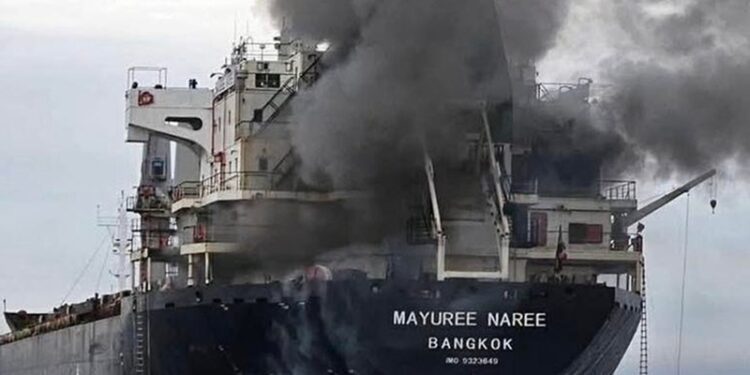 Thai vessel hit by suspected Iranian mine