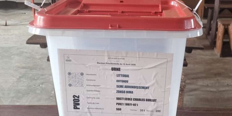 Ballot box for Benin Presidential Election on Sunday, April 12, 2026