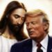 President Donald Trump in Jesus' embrace