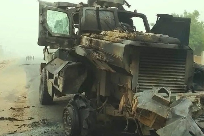 Boko Haram set ablaze several operational vehicles during the confrontation