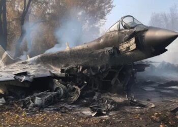 Destroyed fighter jet