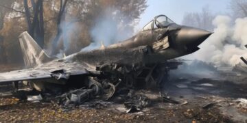 Destroyed fighter jet
