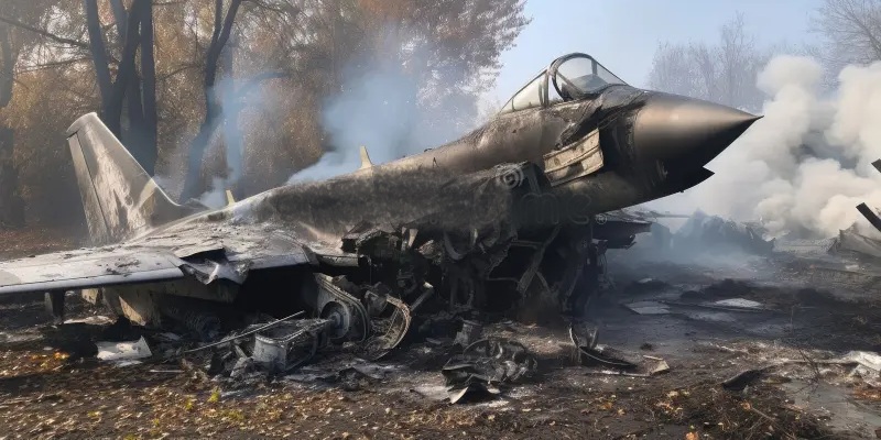 Destroyed fighter jet