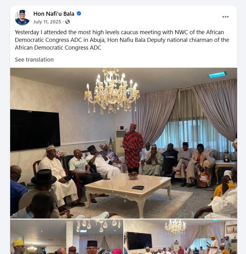 Nafiu Bala's post dated July 3, 2025