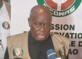 Head of ECOWAS Observation Mission for presidential election in Benin Republic, former Ghanaian President Nana Akufo-Addo addressing the press
