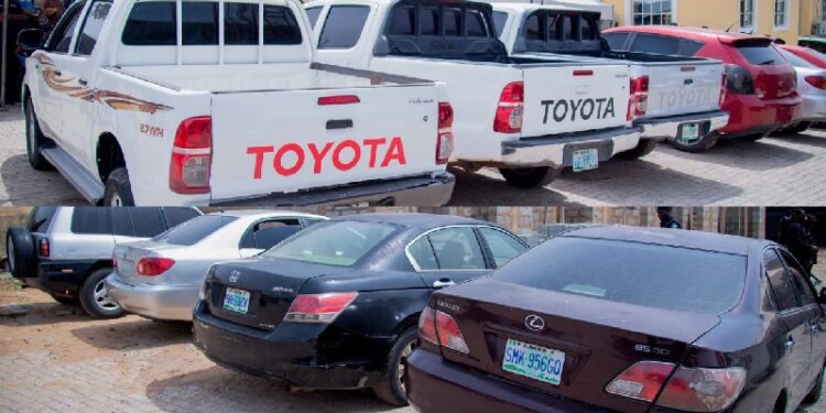 Some of the recovered stolen vehicles