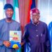 President Bola Ahmed Tinubu endorsing Lagos State Deputy Governor Obafemi Hamzat as APC consensus governorship candidate