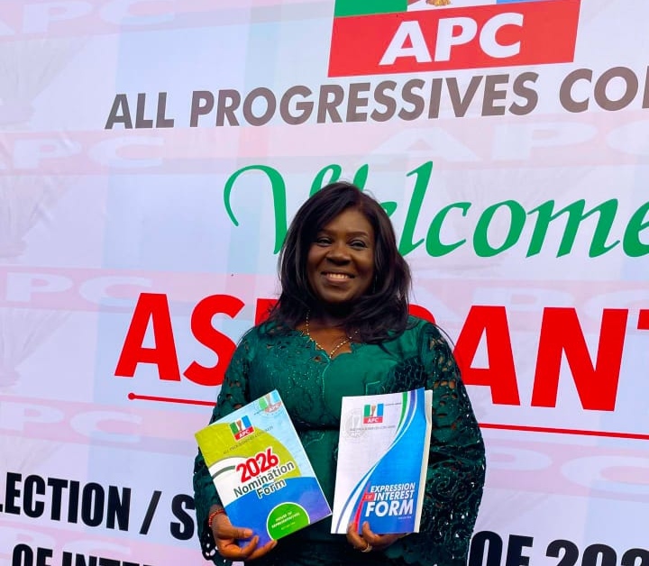 Isioma Ndah shows off her nomination ticket under APC platform