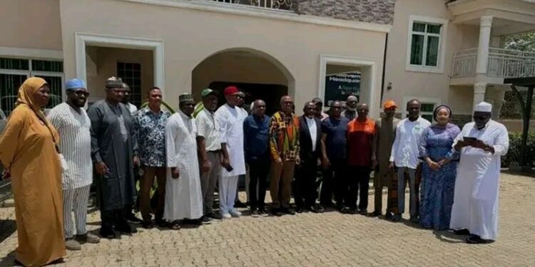 Peter Obi poses for picture with ADC lawmakers