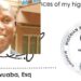 Nigeria Democratic Congress (NDC) National Legal Adviser, Barrister Reuben Egwuaba's resignation letter with the controversial NBA seal