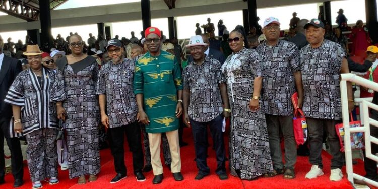Governor Chukwuma Charles Soludo of Anambra State during the 2026 Workers' Day celebration at Alex Ekwueme Square, Awka