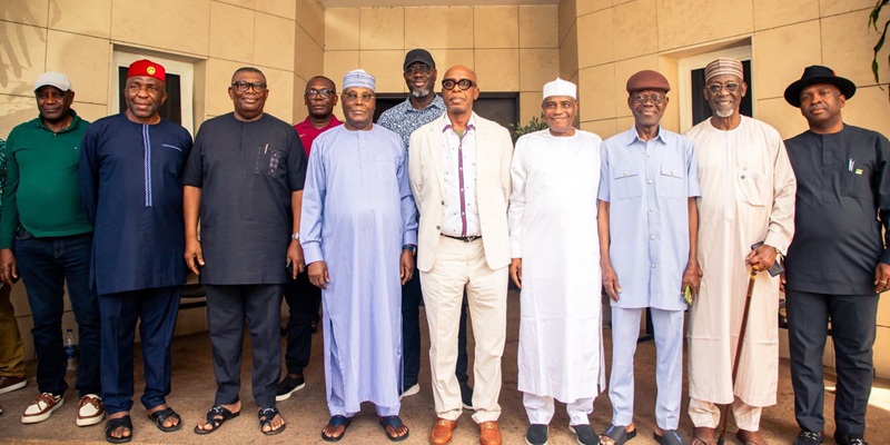 Atiku Abubakar leading a delegation of ADC leaders on a courtesy visit to former Governor of Rivers State and ex-Minister of Transportation, Mr. Chibuike Rotimi Amaechi