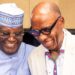 Atiku Abubakar consoles Chibuike Rotimi Amaechi after edging him out at the ADC primary election