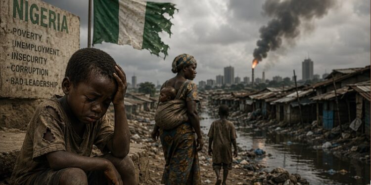 An AI-generated image showing a sorry picture of Nigeria