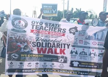 Teachers protesting in Oyo State