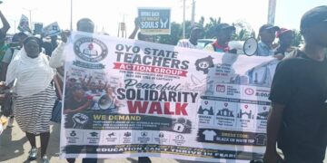 Teachers protesting in Oyo State