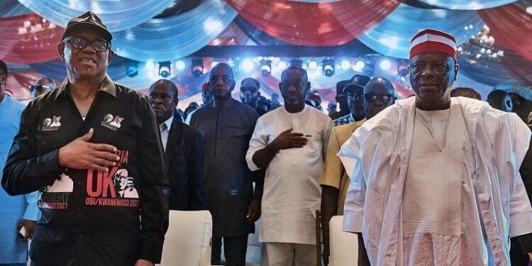 Presidential candidate of the Nigeria Democratic Congress (NDC), Peter Obi, officially announced Rabiu Musa Kwankwaso as his running mate