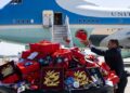 All made-in-china gifts and accessories dumped in the trash before boarding Air Force One