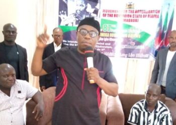 MASSOB leader, Uchenna Madu addressing members