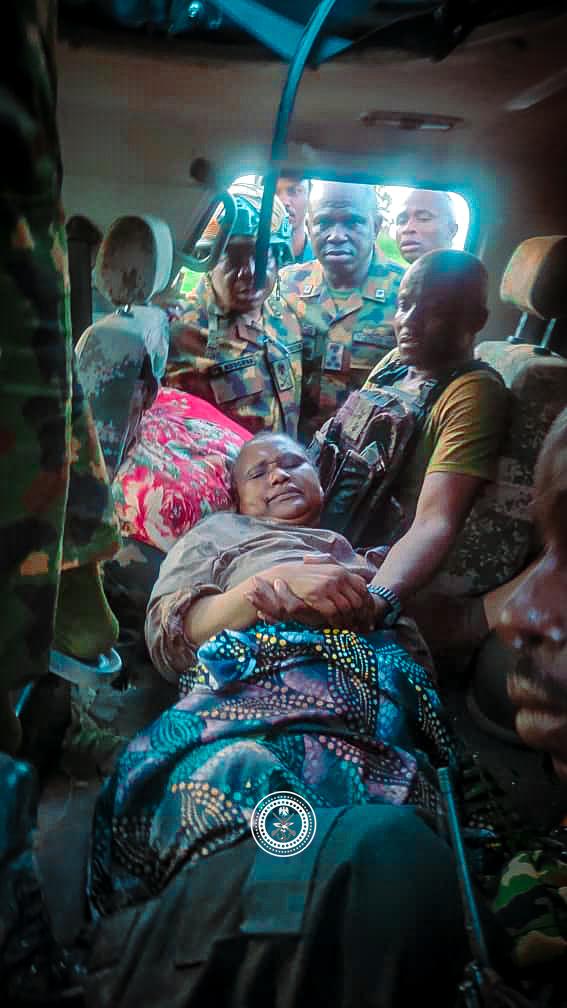 The rescued Mrs. Amina Abubakar, wife of the late Major General Rabe Abubakar