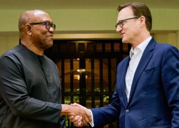 Peter Obi with British Envoy, Dr. Richard Montgomery
