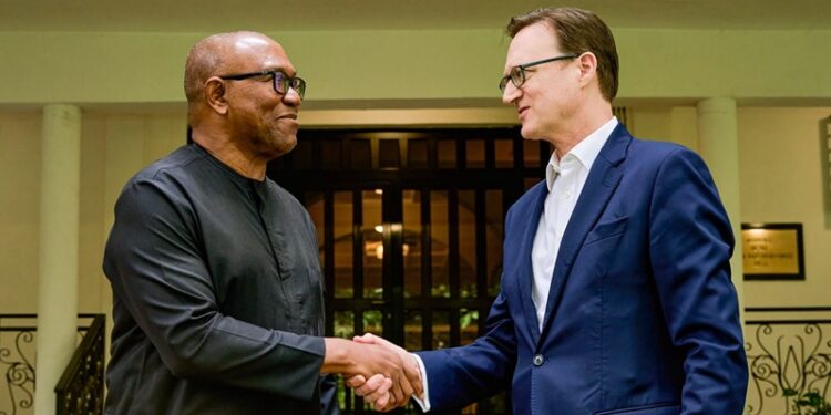 Peter Obi with British Envoy, Dr. Richard Montgomery