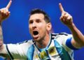 Lionel Messi of Argentina celebrates as his team sends Egypt packing from World Cup