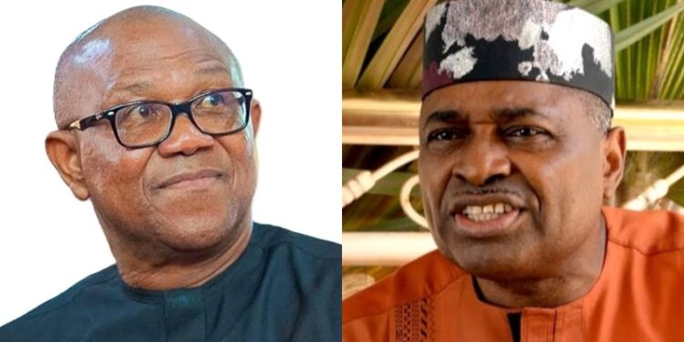 2027 presidential candidate of the Nigeria Democratic Congress (NDC), Peter Obi, versus for Nollywood actor, Kenneth Okonkwo
