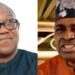 2027 presidential candidate of the Nigeria Democratic Congress (NDC), Peter Obi, versus for Nollywood actor, Kenneth Okonkwo