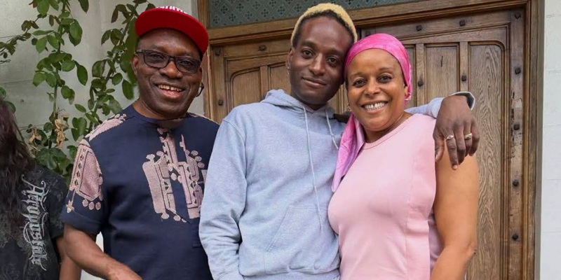 Ozonna Soludo (M) with parents, Anambra State Governor Chukwuma Charles Soludo and wife, Nonye Soludo