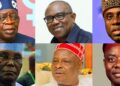 Bola Ahmed Tinubu, Peter Obi, Atiku Abubakar, Rabiu Musa Kwankwaso, Seyi Makinde, and Rotimi Amaechi