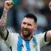 Lionel Messi hails fans after a match