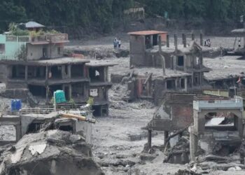 Some areas in Nepal were turned into swamps