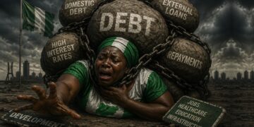 Image of Nigeria nder suffocating with debt under President Bola Ahmed Tinubu