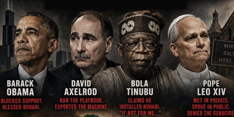 Former President, Barack Obama, American political consultant, David Axelrod, President Bola Ahmed Tinubu, and Pope Leo XIV (formerly Robert Prevost)
