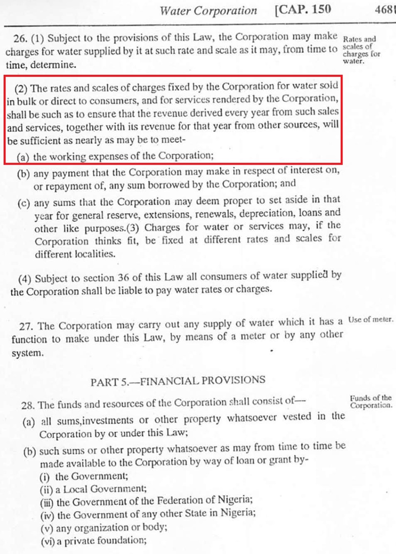 Anambra State Water Corporation Law, Cap. 150