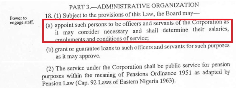 Peter Obi cited the Anambra State Water Corporation Law