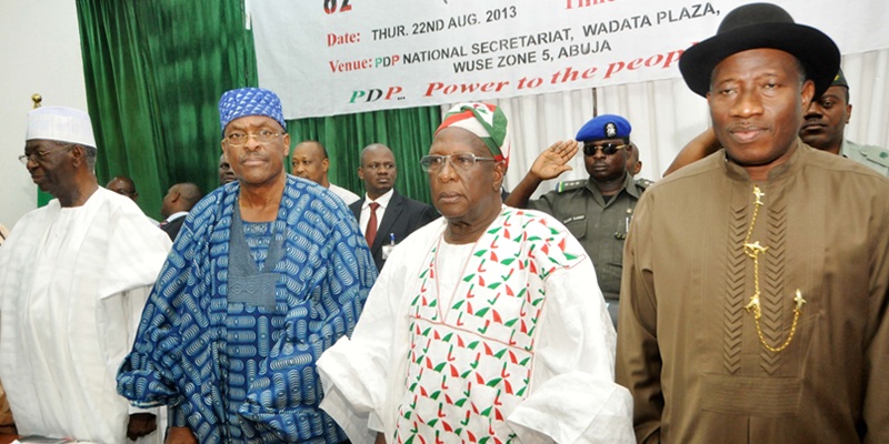 Bamanga Tukur with Other PDP Stalwarts Including Former President Goodluck Jonathan