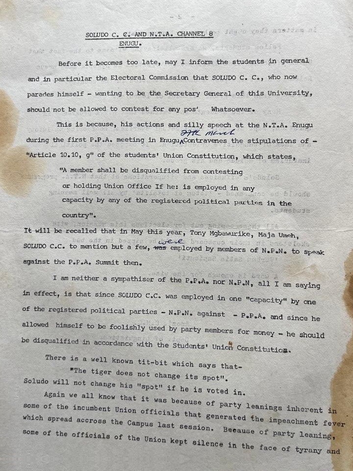 Decades-old archived document accuses Charles Chukwuma Soludo of immaturity, unruliness and pettiness