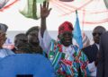 President Bola Tinubu waves to the audience at the presidential campaign rally in Kaduna, October 24, 2026