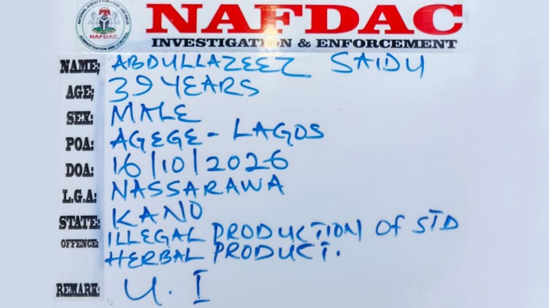 NAFDAC charges against Abdullazeez Saidu