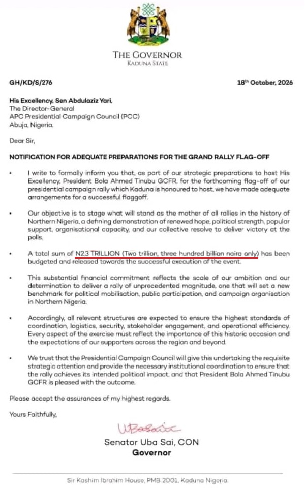Kaduna State, APC, Uba Sani