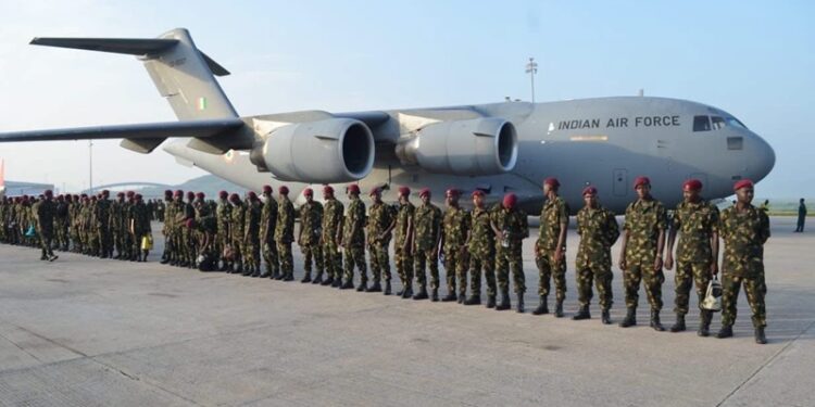 300 personnel depart Nnamdi Azikiwe International Airport, Abuja, for India