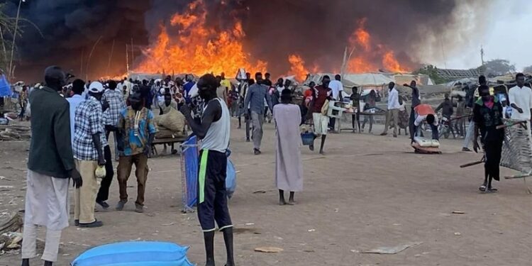 A drone strike at the Sudan/South Sudan border