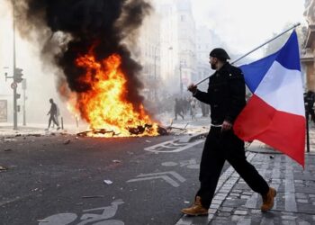 Protesters in the streets of France